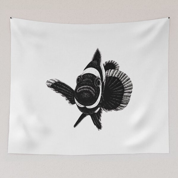 Item preview, Black ocellaris clownfish illustration designed and sold by LorenDowding.
