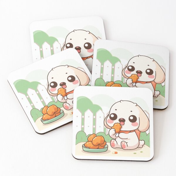 Item preview, Dog eating fried chicken designed and sold by Kenji11.