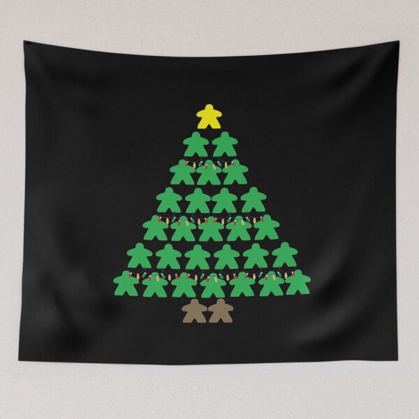 Item preview, Christmas Tree Meeples with Lights Tabletop Black Background designed and sold by JEL-Designs.