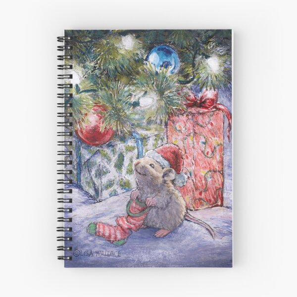 Item preview, Cute Baby Rat Under Christmas Tree - Christmas Greeting Cards - Holiday Gift Art by Lisa Wallace and The-Rat-Room designed and sold by The-Rat-Room.