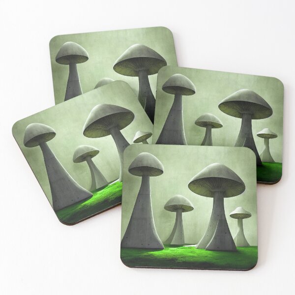 Item preview, Concrete Mushrooms on Green Grass Sculpture designed and sold by RoomShiners.