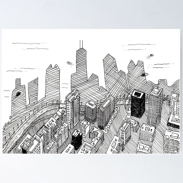 Item preview, Chicago, horizon, sur, lac Michigan designed and sold by Color Chicago.