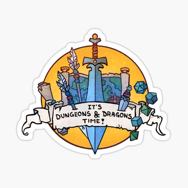 Aperçu de l'œuvre C'est l'heure du D&D ! | Donjons et Dragons créée et vendue par dndnerdout.