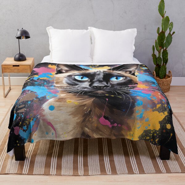 Item preview, Color Splash Siamese Cat 02 designed and sold by Elisabeth Lucas.
