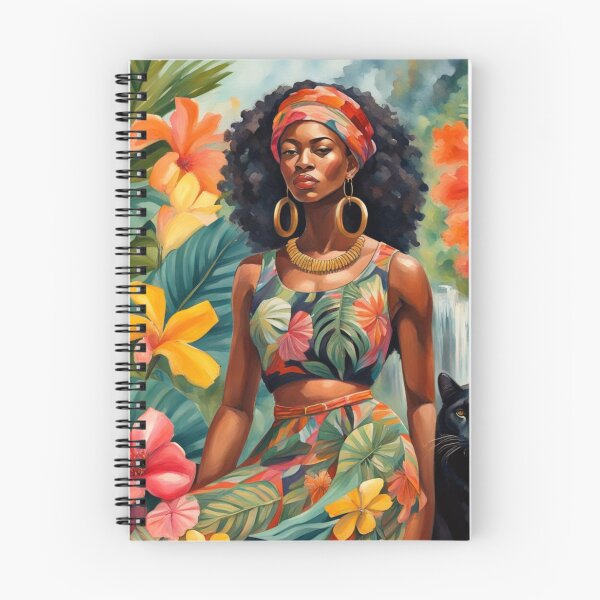 Aperçu de l'œuvre Femme et panthère dans la jungle tropicale créée et vendue par Gabriela McDaniel.