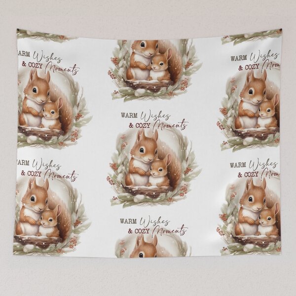 Item preview, christmas squirrel warm wishes cozy moments designed and sold by LGMmugsdesign.