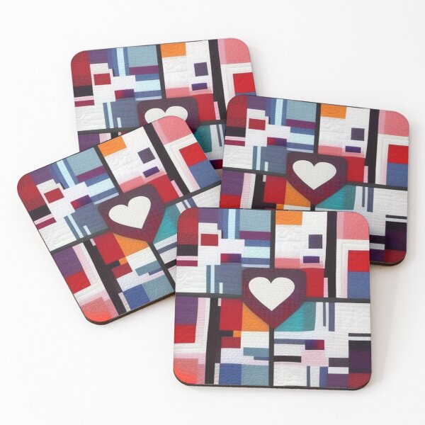 Item preview, Abstract heart quilt design  designed and sold by Roxburylane.