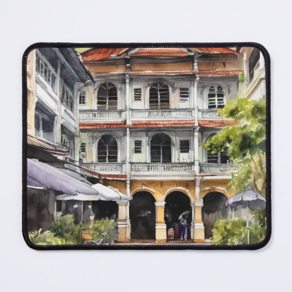 Item preview, Watercolour urban sketch of Georgetown Penang designed and sold by ailia-hikaru.