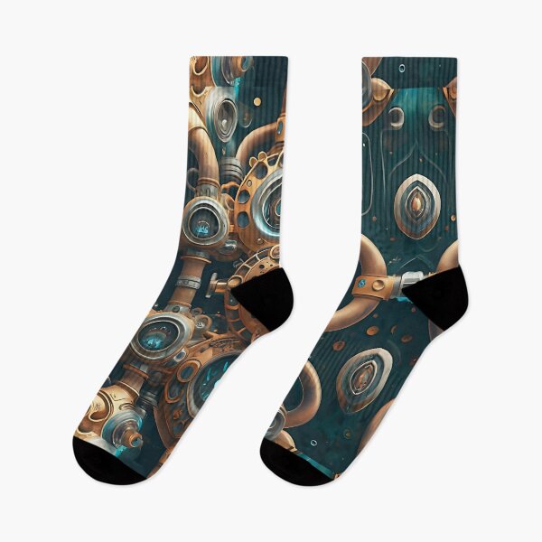 Item preview, Futuristic blue steampunk pattern  designed and sold by EasyPrints337.