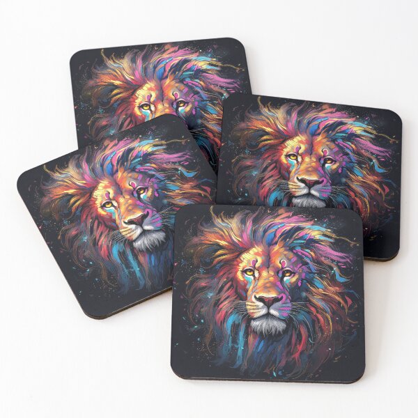 Item preview, Colorful Lion on Black 01 designed and sold by Elisabeth Lucas.