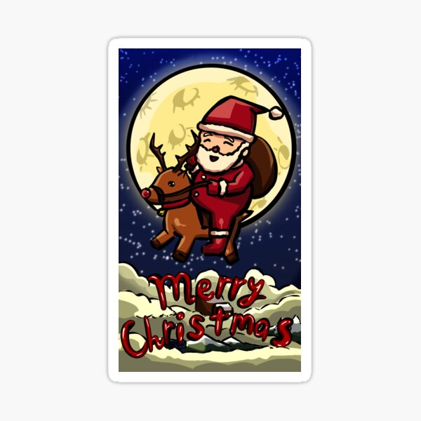 Santa Claus wishing Merry Christmas from the North Pole Sticker