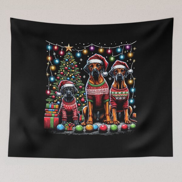Item preview, Rhodesian Ridgeback Dog Family Light Vintage Christmas Ugly Sweater Santa's Hat Xmas designed and sold by JoelFox165.