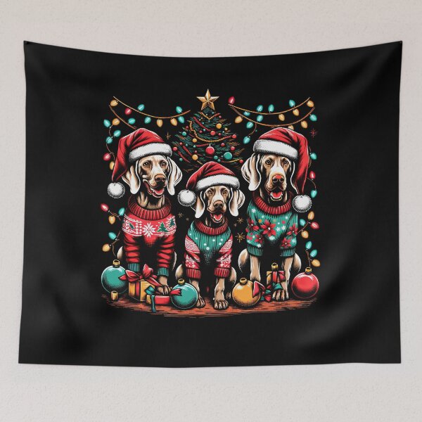 Item preview, Weimaraner Dog Family Light Vintage Christmas Tree Ugly Sweater Santa's Hat Xmas designed and sold by JoelFox165.