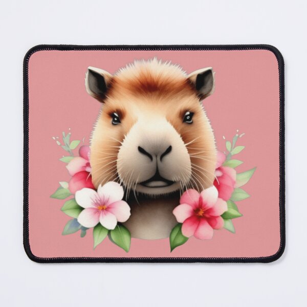 Item preview, Cute capybara and flowers  designed and sold by Roxburylane.