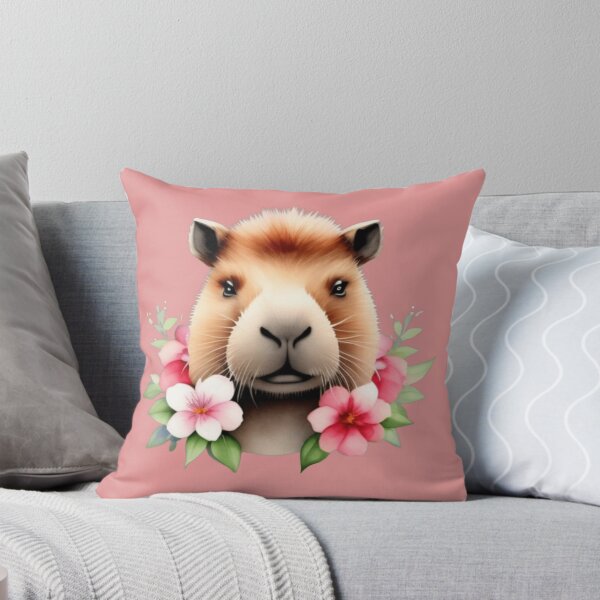 Item preview, Cute capybara and flowers  designed and sold by Roxburylane.