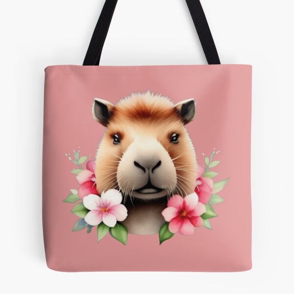 Item preview, Cute capybara and flowers  designed and sold by Roxburylane.