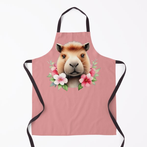 Item preview, Cute capybara and flowers designed and sold by Roxburylane.