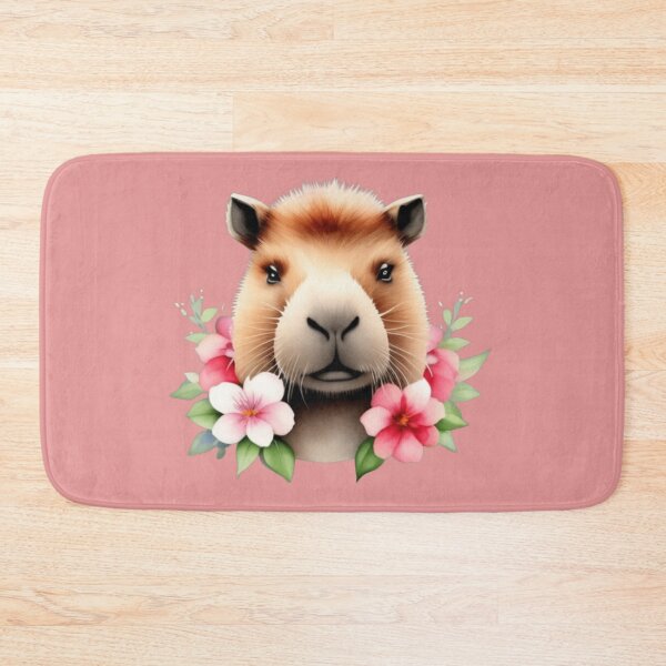 Item preview, Cute capybara and flowers  designed and sold by Roxburylane.