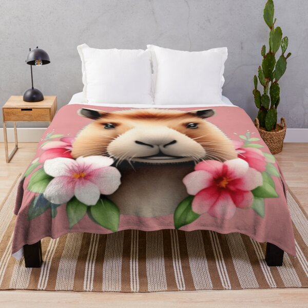 Item preview, Cute capybara and flowers designed and sold by Roxburylane.