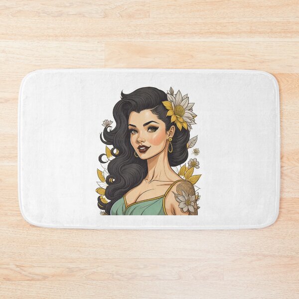 Item preview, Beautiful girl with long black hair and flowers designed and sold by Sanan Israyilli.