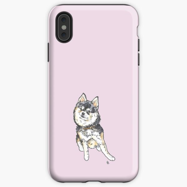 Black and White Pomsky iPhone Tough Case