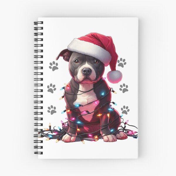 Item preview,  Dog Christmas  Staffordshire Bull Terrier Wrapped with Christmas Lights on Christmas Holiday  designed and sold by BotunPeony.
