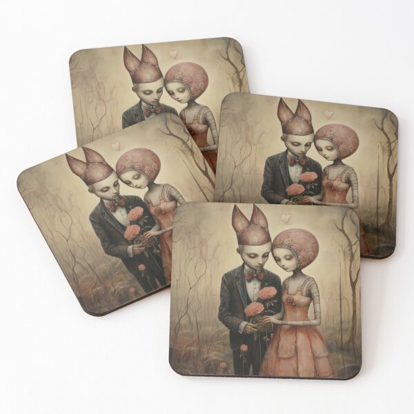Item preview, Surreal odd couple in unusual landscape - greeting card  |  Valentines, Anniversary, Romance, Love designed and sold by OddCorro.