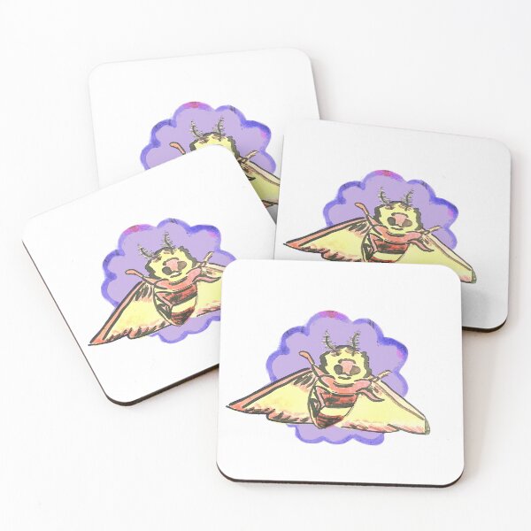 Item preview, rosy maple moth- sticker! designed and sold by awooga-jt.