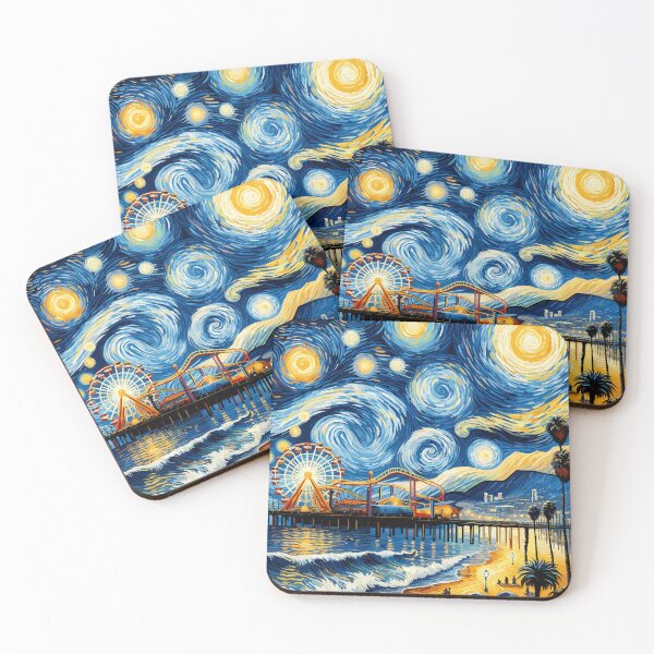 Item preview, Los Angeles cityscape Van Gogh style - Starry Night Inspired designed and sold by javamartini.