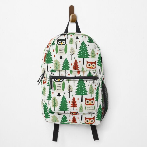 Item preview, Christmas Trees And Whimsical Owls Trendy Modern Pattern designed and sold by DEC02.