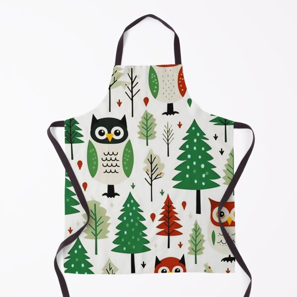 Item preview, Christmas Trees And Whimsical Owls Trendy Modern Pattern designed and sold by DEC02.