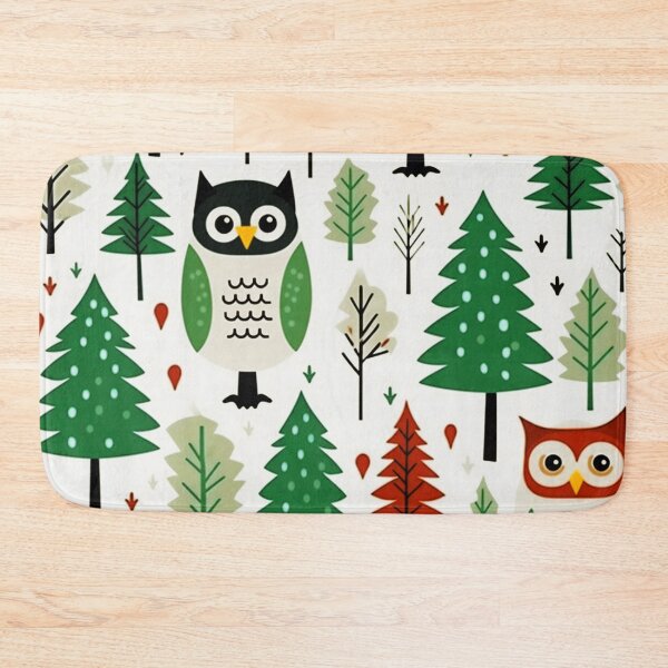 Item preview, Christmas Trees And Whimsical Owls Trendy Modern Pattern designed and sold by DEC02.