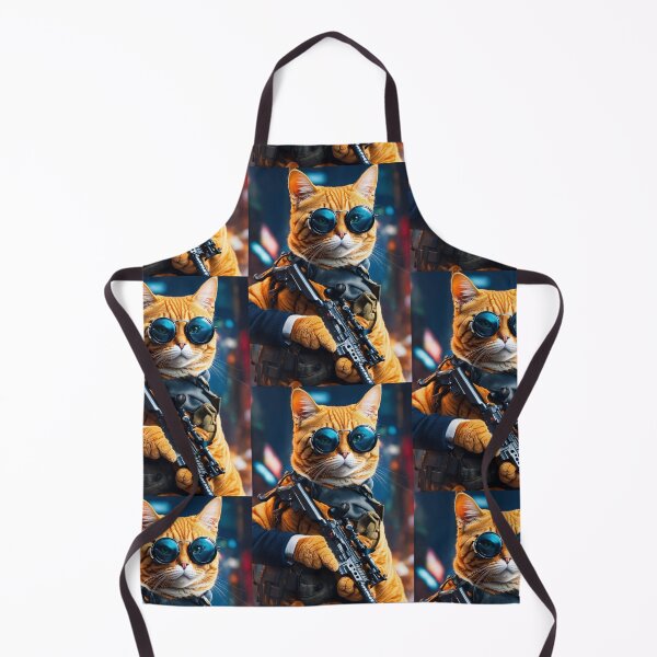 Item preview, Cat wearing glasses having guns in both hands designed and sold by zakgraphics.