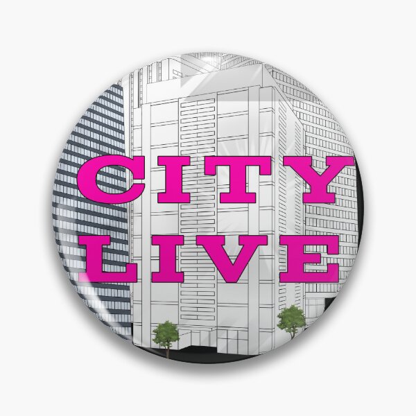 Artikelvorschau, Aufduck mit den Worten City Live.Im Hintergrund mehrere Gebäude. entworfen und verkauft von Preisbremse.