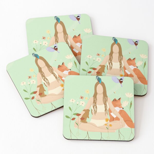 Item preview, A woman with roots and forest animals designed and sold by CreativeElle.