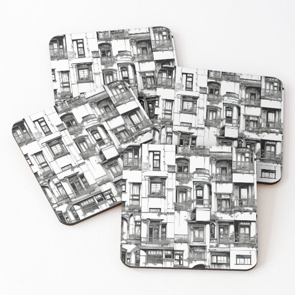 Item preview, City Neighborhood Architectural Facade Print designed and sold by entwithanaxe.