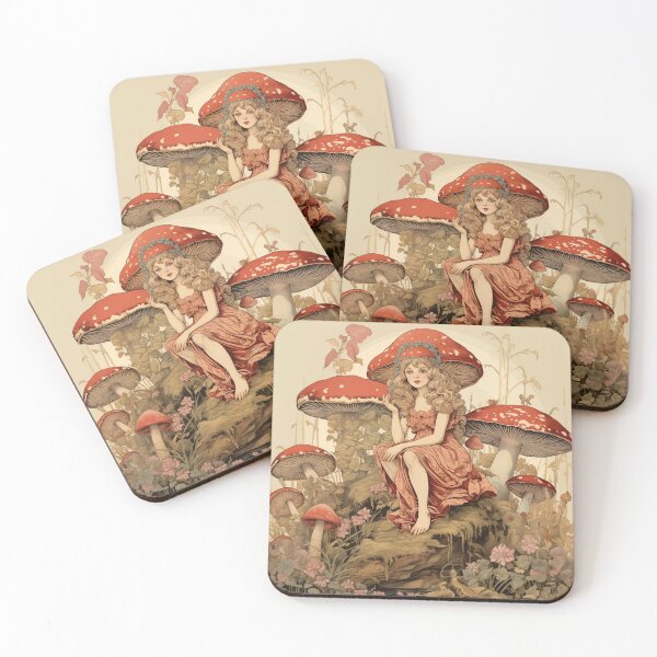 Item preview, Fairy in a mushroom garden sticker designed and sold by JustOkayDesigns.