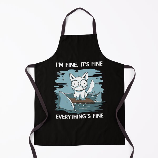 Item preview, Cat and Sharks I'm fine, It's fine, Everything's fine designed and sold by BeansHotTees.