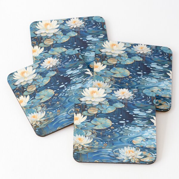 Item preview, Monet-Inspired Serene Water Ripples in Vibrant Blues designed and sold by polonuim210.