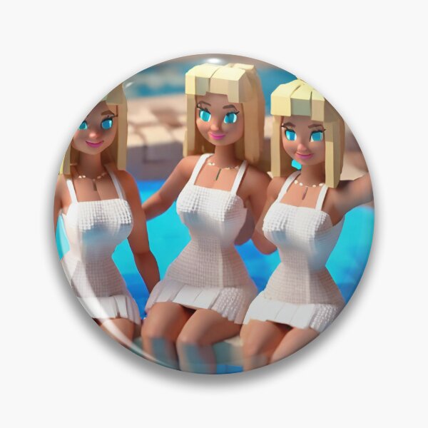 Item preview, three doll looking blonde girls wearing white mini dress partying in jacuzzi designed and sold by thebitsinc.