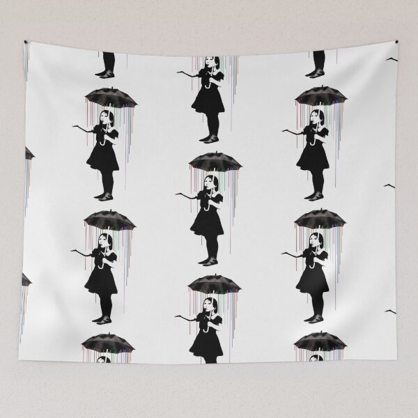 Item preview, Banksy Girl With Umbrella designed and sold by RoleyPoleyHami.