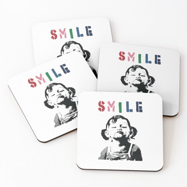 Item preview, Banksy graffiti Quote SMILE with girl not smiling Girl Power resistance HD HIGH QUALITY ONLINE STORE designed and sold by RoleyPoleyHami.