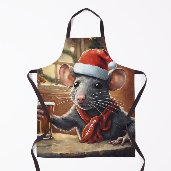 Artikelvorschau, Weihnachtsgrüße Ratte mit Bier Illustration entworfen und verkauft von inkArtistryfine.