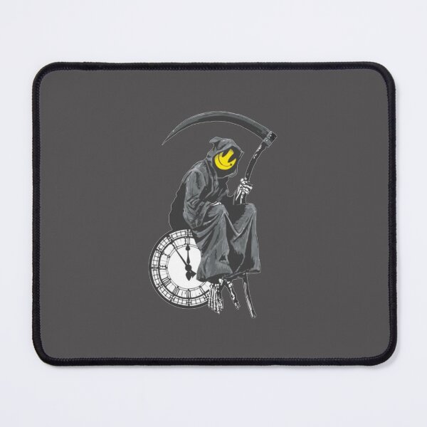 Item preview, banksy grim reaper clock designed and sold by RoleyPoleyHami.