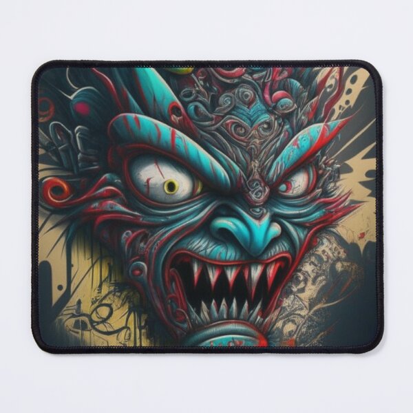 Item preview, Blue Graffiti Demon Face designed and sold by Luna's Home Decor & Apparel.