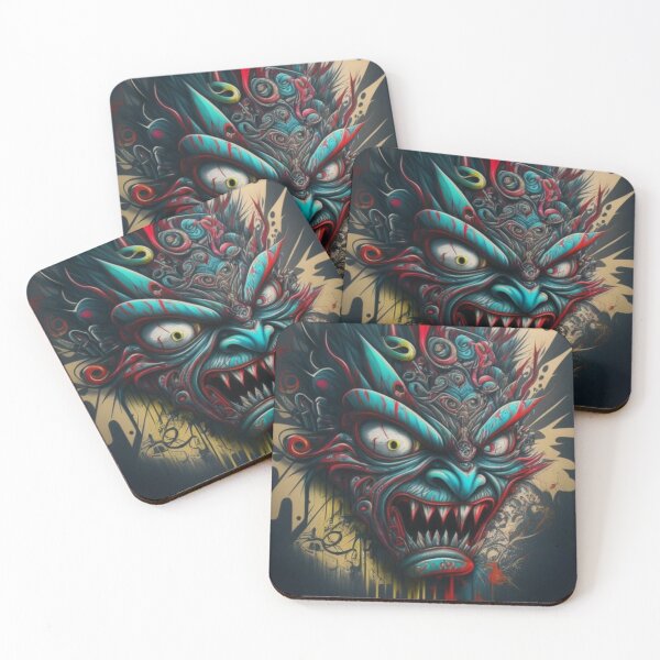 Item preview, Blue Graffiti Demon Face designed and sold by Luna's  Home Decor & Apparel.