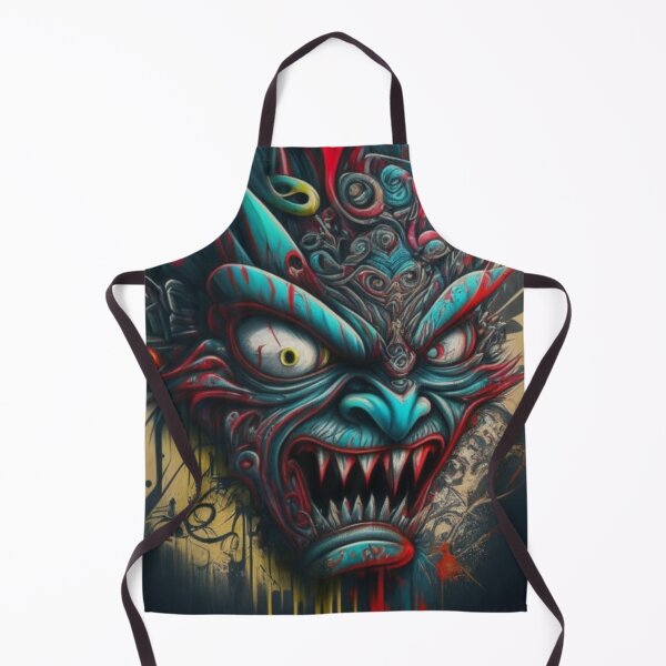 Item preview, Blue Graffiti Demon Face designed and sold by Luna's Home Decor & Apparel.