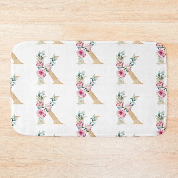 Item preview, Watercolor floral letter K with roses. Personalized Monogram. designed and sold by tapilipa.