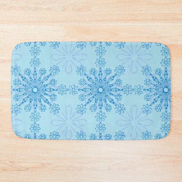 Item preview, Light Blue Snowflake Flower Ornamental Pattern designed and sold by LZenDesigns.