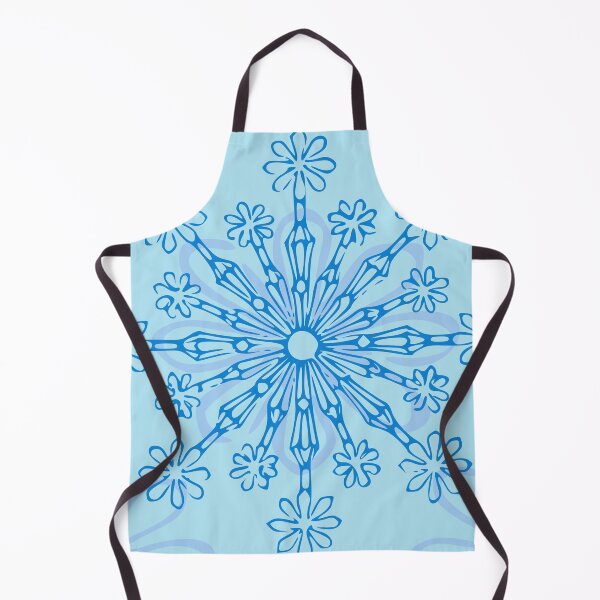 Item preview, Light Blue Snowflake Flower Ornamental Pattern designed and sold by LZenDesigns.